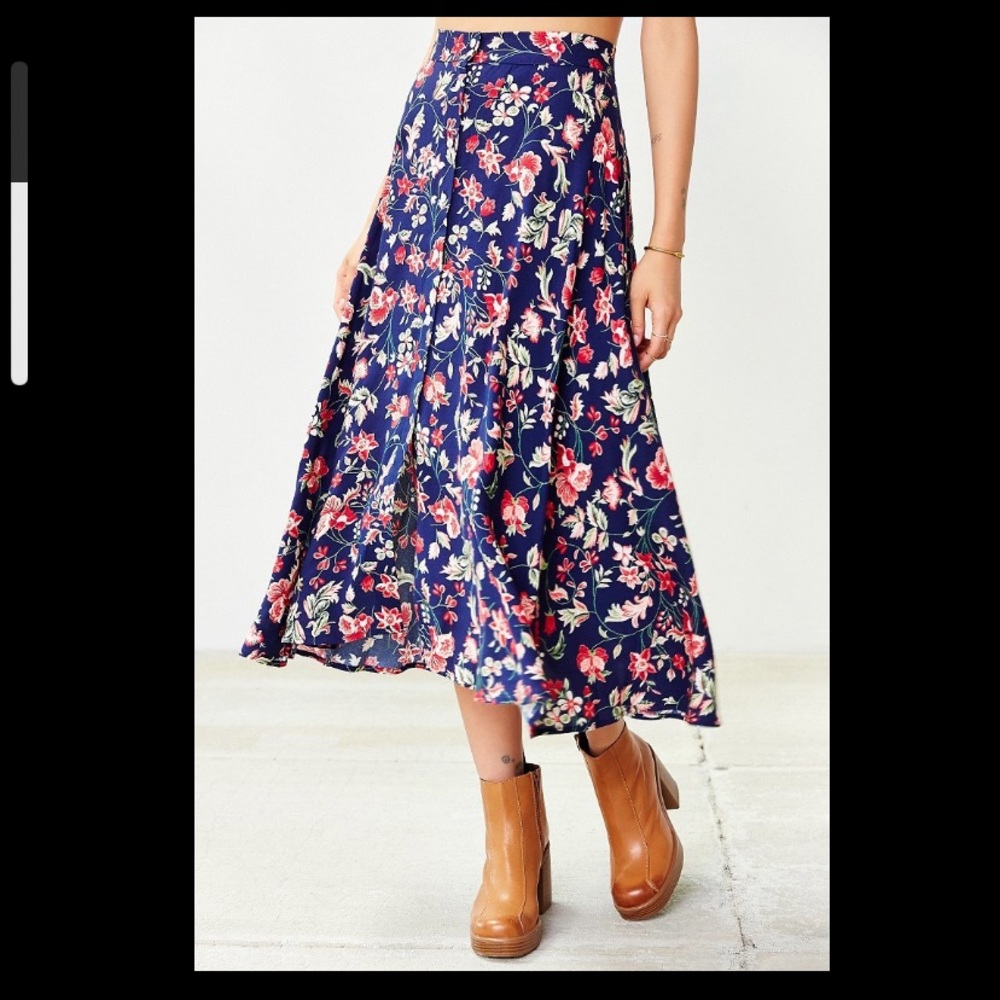 Floral midi skirt